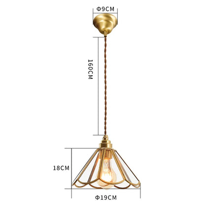 DecorBites™ Japanese Vintage Glass Copper LED Pendant Lamp for Bedroom, Bar, Cafe