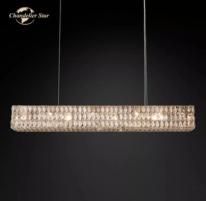 Lámpara de araña lineal LED de cristal DecorBites™ para isla de cocina y comedor