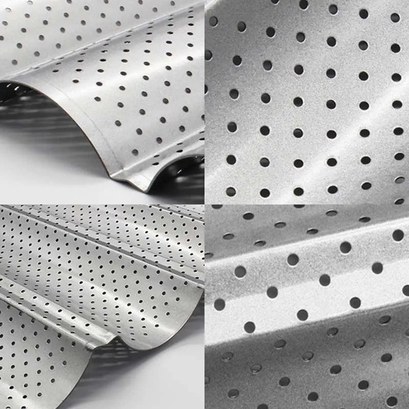 Molde DecorBites™ Wave para hornear baguettes francesas - Bandeja antiadherente para pasteles con 4 ranuras