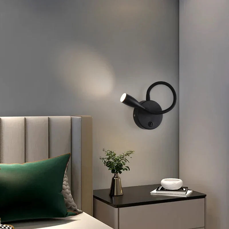 DecorBites™ LED Bedside Wall Lamp with USB Port & Switch - Modern Nordic Design