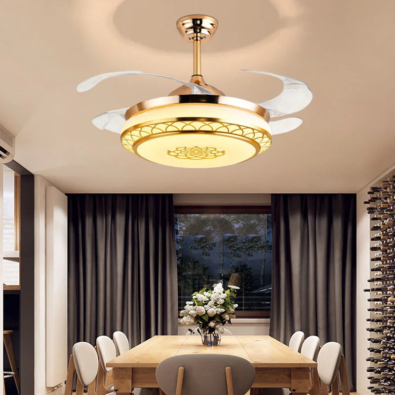 DecorBites™ Living Room Electric Fan Light: Stylish Wind Power Fixture for Home Décor