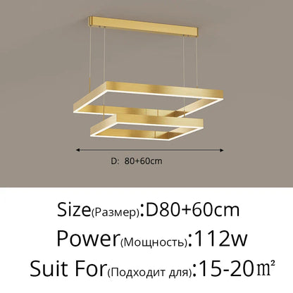 DecorBites™ LED Chandelier: Modern Aluminum Luster Lamps for Bedroom, Hall, Dining, Living Room