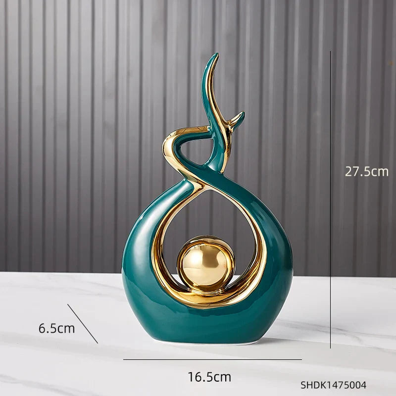 Juego de figuras abstractas de cerámica DecorBites™ para una decoración elegante del hogar y la oficina