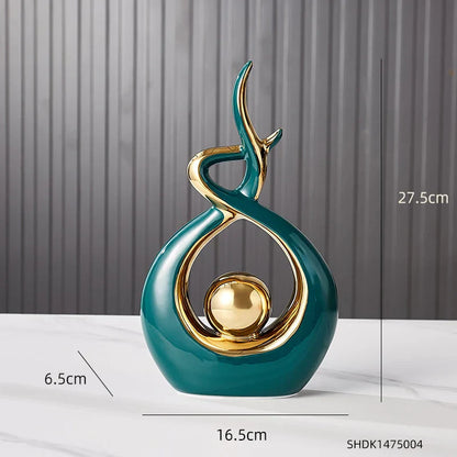 Juego de figuras abstractas de cerámica DecorBites™ para una decoración elegante del hogar y la oficina