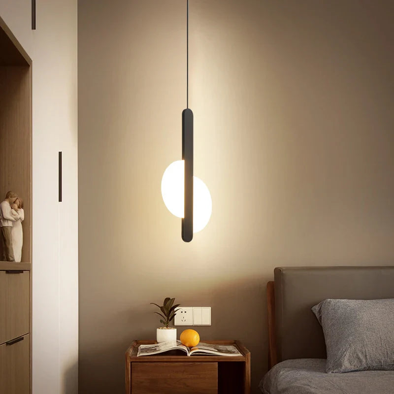 Nordic Minimalist Metal Bedside Pendant Light