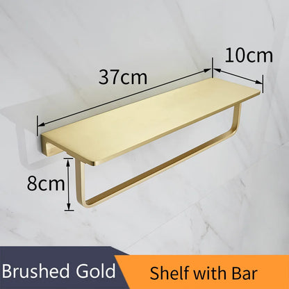 DecorBites™ Gold Bath Hardware Set: Towel Ring, Toilet Brush Holder - WF-552200