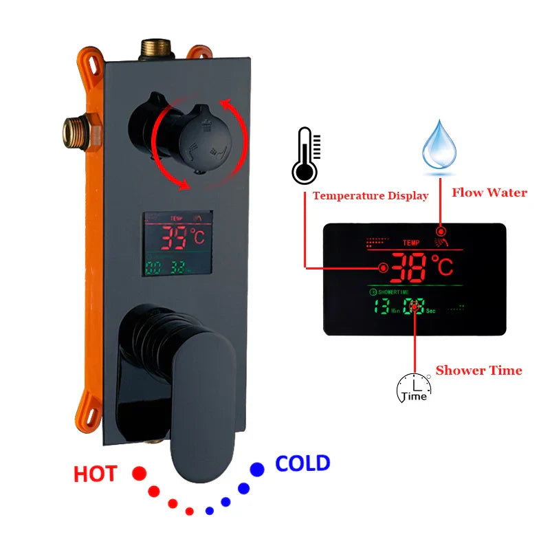 DecorBites™ LED Shower Faucet Set Rain Waterfall System with Remote Control & Colorful Ceiling Display