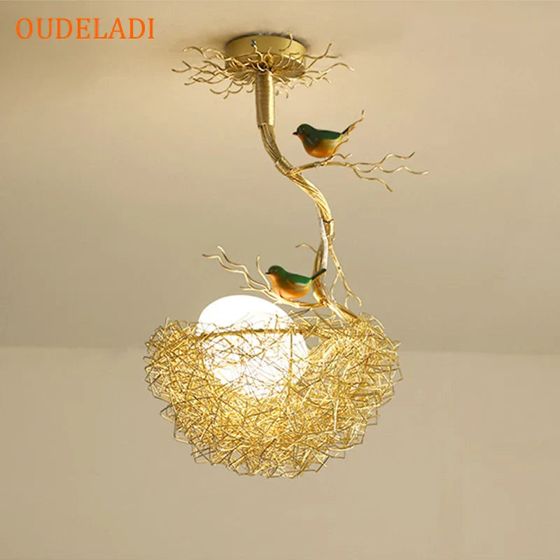 DecorBites™ Bird'S Nest Glass Pendant Lights - Modern Gold Design for Kitchen, Dining, Living Room