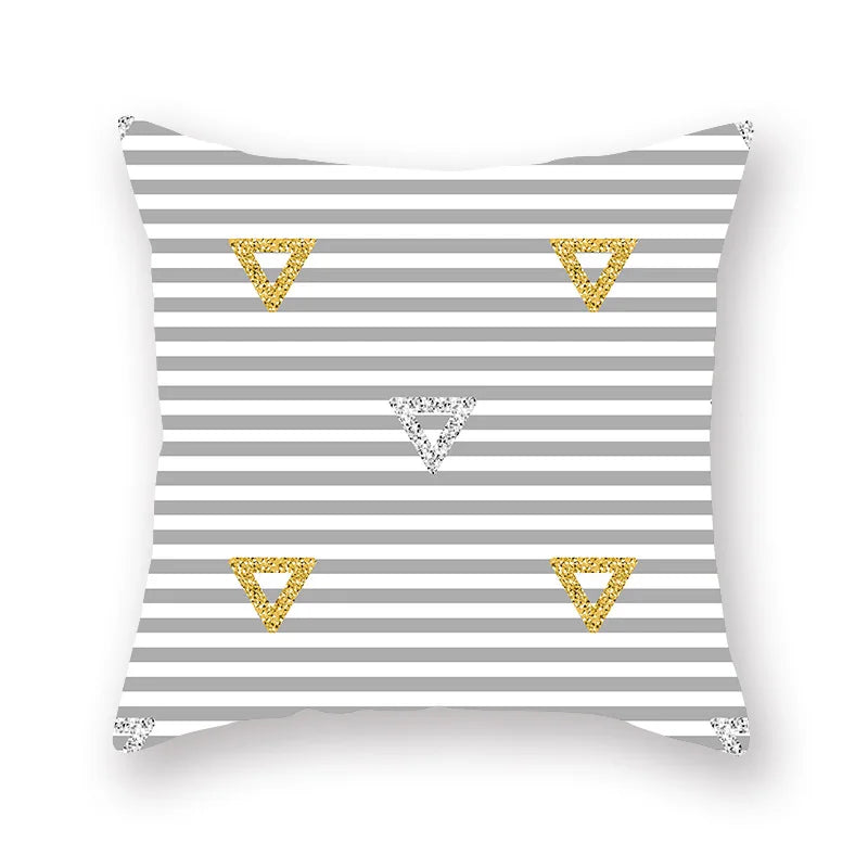 غطاء وسادة بطبعة خطوط نجمية هندسية من ديكوربايتس™ - للبيع بالجملة، 45×45 سم