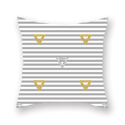 غطاء وسادة بطبعة خطوط نجمية هندسية من ديكوربايتس™ - للبيع بالجملة، 45×45 سم