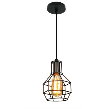 DecorBites™ Black Metal Chandelier with E27 Edison Bulb Socket for Kitchen, Restaurant, Cafe