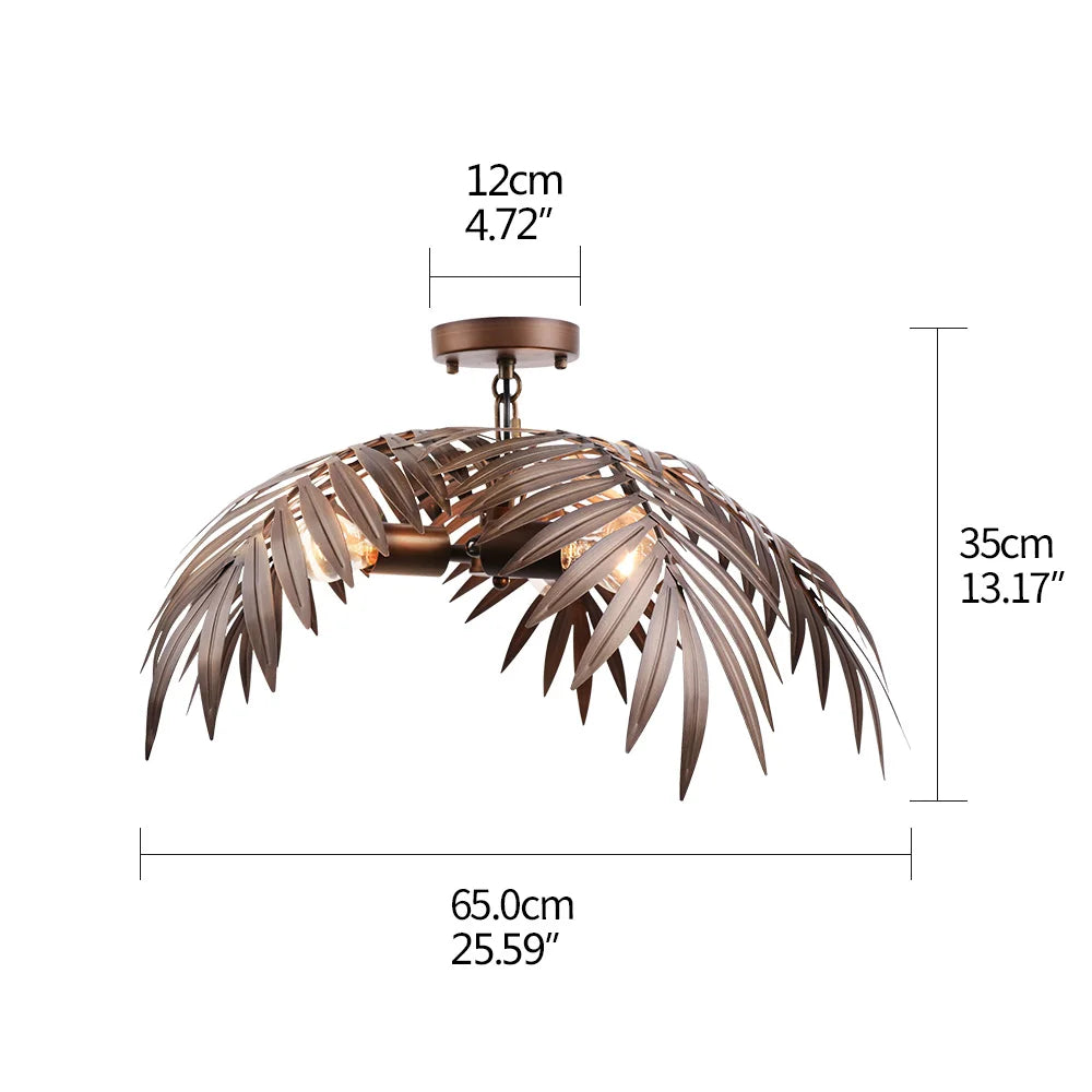 DecorBites™ Bronze Coconut Tree Pendant Lamp with Adjustable LED Lights for Home and Hospitality