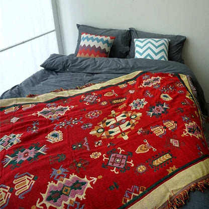 DecorBites™ Boho Jacquard Knitted Double-Sided Throw Blanket