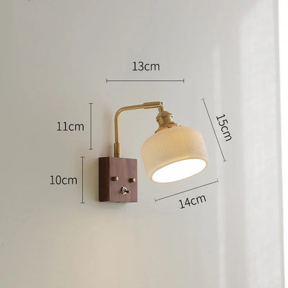 Lámpara de pared LED con bola de cerámica DecorBites™ con interruptor de cadena para sala de estar