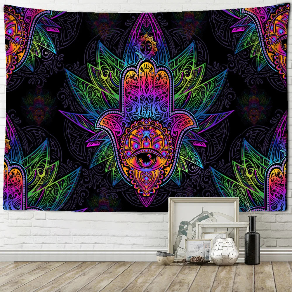 Decobites Sun Print Bohemian Tarot Tapestry Wall Hanging for Family Bedroom