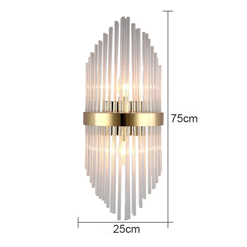 DecorBites™ Glass Rod Crystal Wall Lamp: Modern Nordic Light Luxury for Bedroom, Living Room
