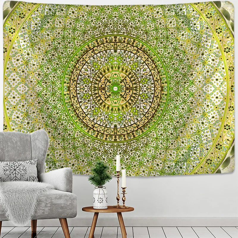 Decobites Floral Boho Mandala Tapestry Wall Hanging Hippie Psychedelic Carpet