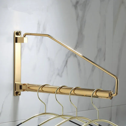 DecorBites™ Brass Gold Wall Clothing Hanger Holder Organizer Rack for Folding Drying