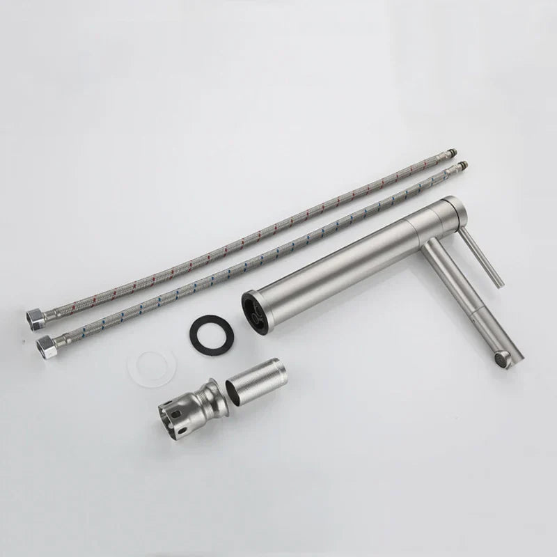 صنبور حوض دوار 360 من DecorBites™ مثبت على سطح السفينة بمقبض واحد