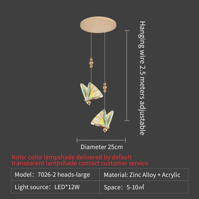 DecorBites™ Butterfly Stairs Bar Hanging Wire Pendant Light
