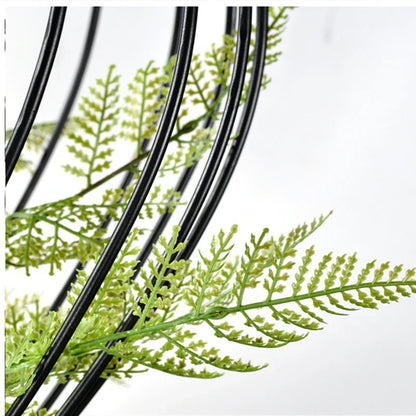 Lámpara de araña DecorBites™ con forma de jaula para pájaros y plantas verdes: Lámpara colgante de estilo industrial retro