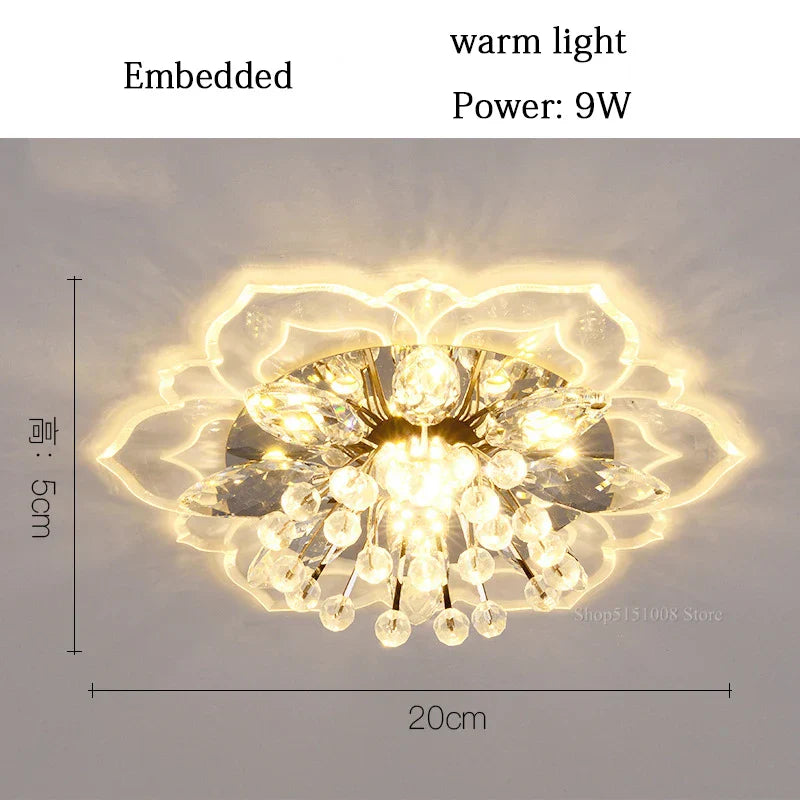 DecorBites™ Crystal Flowers Chandelier Ceiling Light Fixture for Living Room, Colorful Indoor Decoration