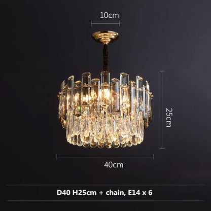 DecorBites™ Gray/Clear Crystal K9 LED Pendant Lamp for Modern Luxury Living Room