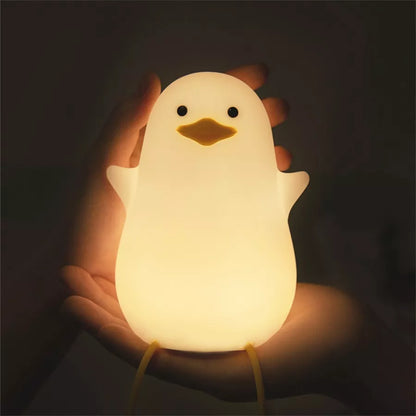 DecorBites™ Duck Cartoon Silicone Night Lamp - USB Rechargeable, Touch Sensor, Timer