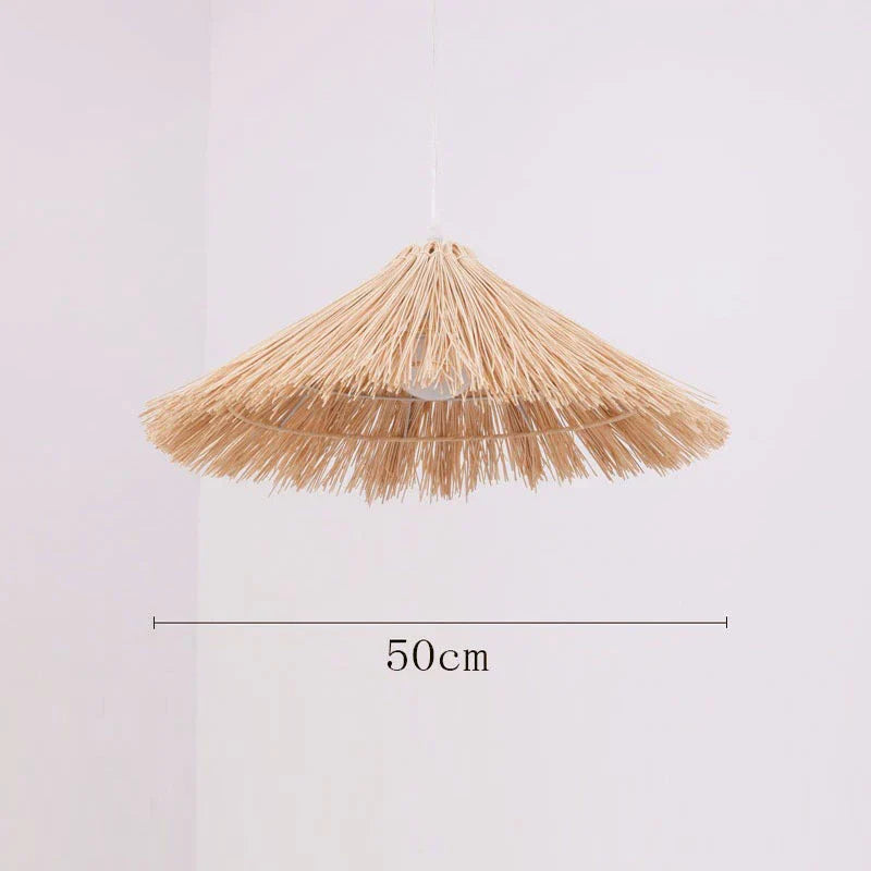 DecorBites™ Chinese Rattan Pendant Lights Hand-woven Straw Hat Lampshade Ceiling Chandelier