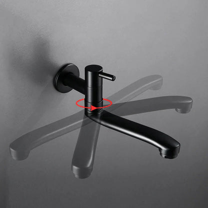 صنبور مطبخ دوار من الفولاذ المقاوم للصدأ باللون الأسود من DecorBites™، يدور 360 درجة، مثبت على الحائط