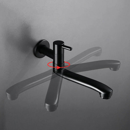 DecorBites™ Black Stainless Steel Swivel Kitchen Faucet 360 Degree Rotation Wall Mounted