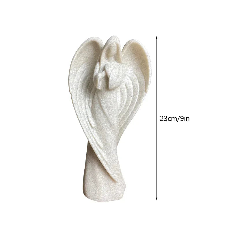 تمثال راتنجي لفتاة جناح الملاك من DecorBites™ لديكور المنزل