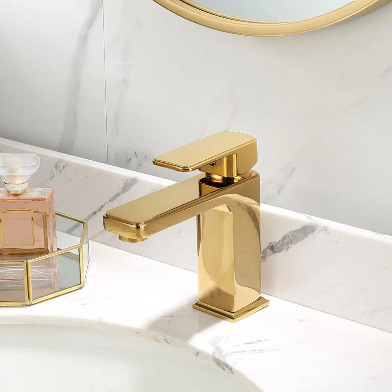 DecorBites™ Gold Basin Faucet: Single Handle Bathroom Sink Tap & Brass Lavatory Mixer