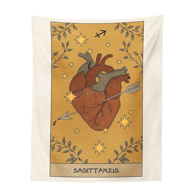 Decobites Constellation Tarot Tapestry: Vintage Wall Hanging & Boho Beach Mat