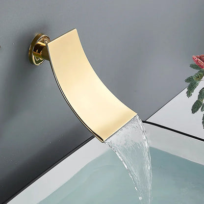 DecorBites™ Gold Rainfall Shower System with Wall Mount Mixer Tap Set