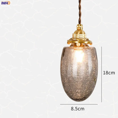 DecorBites™ Japanese Glass Pendant Lights: Industrial Vintage Bedroom Living Room Copper Decor