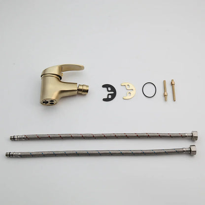 DecorBites™ Brushed Gold Basin Mixer Tap - Solid Brass Vessel Vanity Faucet