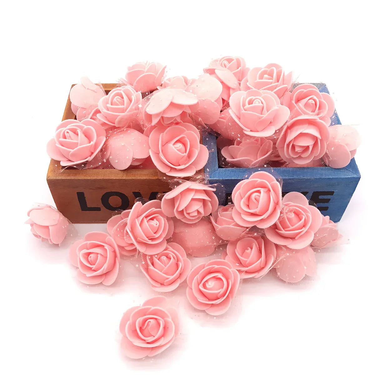 DecorBites™ Handmade Foam Rose Flower Heads | 100Pcs Wedding Craft Decoration