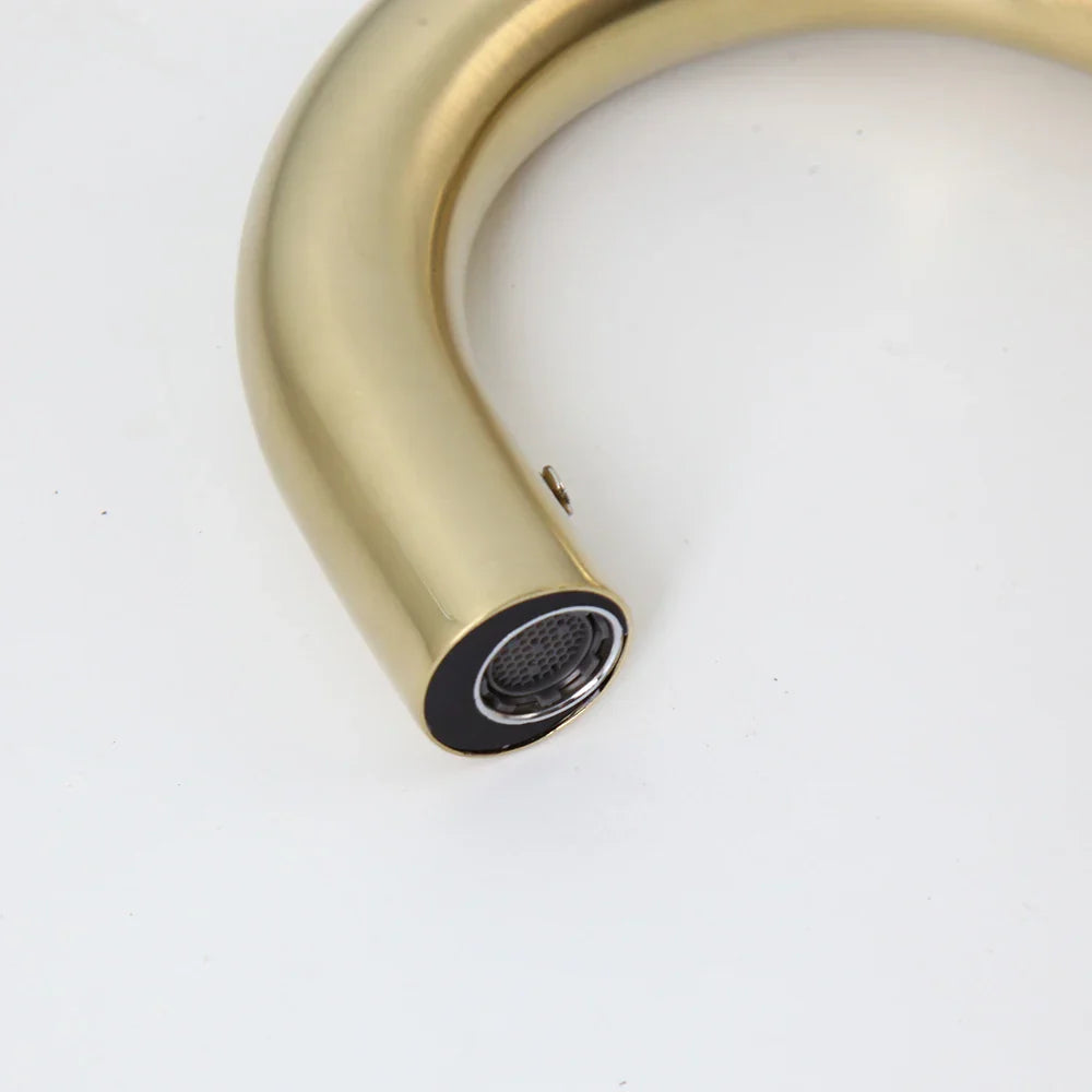 DecorBites™ Brushed Gold Touch Sensor Basin Faucet - Automatic Bathroom Sink Mixer Tap