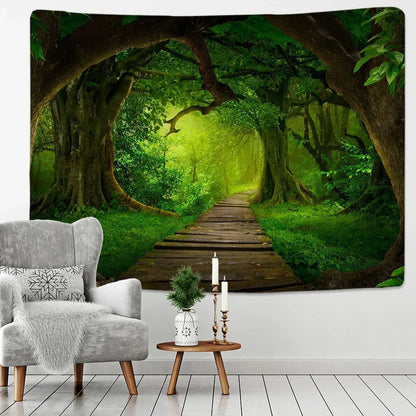 Decobites Mystical Forest Starry Sky Tapestry