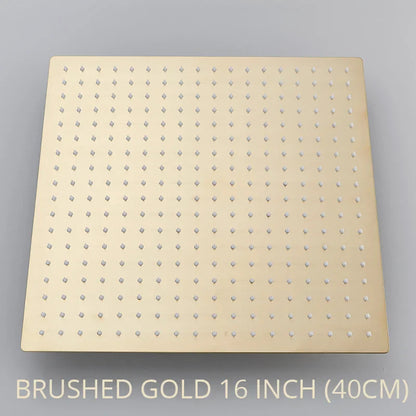 DecorBites™ 16 Inch Stainless Steel Chrome Square Rainfall Shower Head for Bathroom