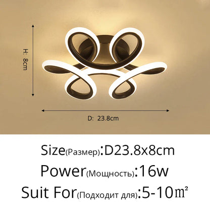 DecorBites™ LED Chandelier Black White Ceiling Lights