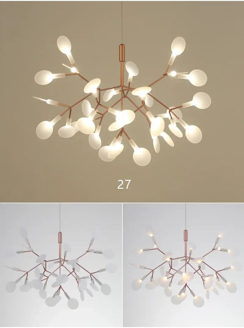 DecorBites™ Branch Design Nordic Chandelier - Rose Gold/Black