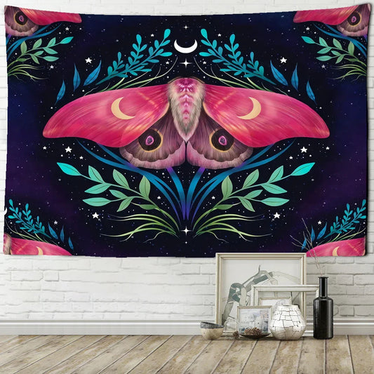 Decobites Psychedelic Butterfly Tapestry Wall Mount Moon Hippie Decor