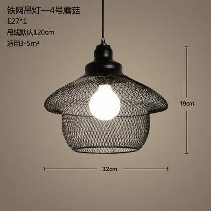 DecorBites™ Industrial Birdcage Chandelier: Retro Iron Net Hanging Lamp for Creative Home Lighting