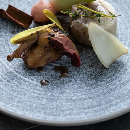 DecorBites™ Ceramic Dinner Plate Set - Stone Inspired Design