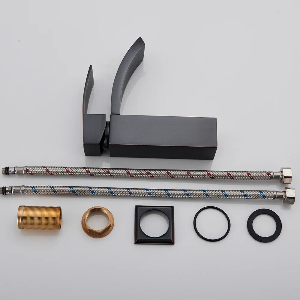 DecorBites™ Black Basin Mixer Faucet with Hot Cold Control