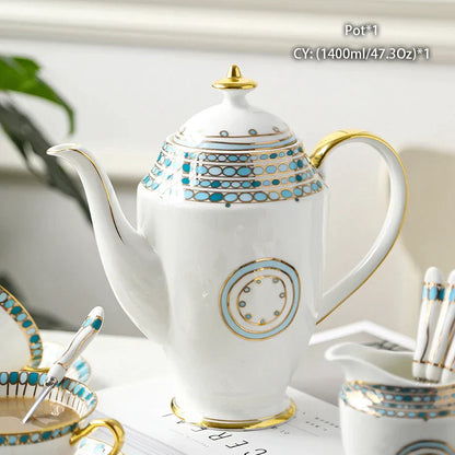 Tetera DecorBites™ de porcelana fina: Elegante cafetera de porcelana europea para amantes del té.