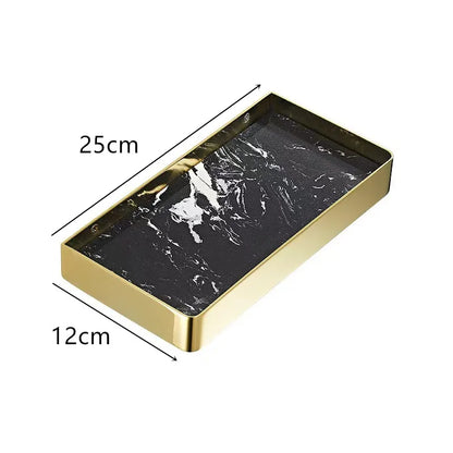 DecorBites™ Brushed Gold Bathroom Corner Shelf Wall-Mounted Storage Organizer