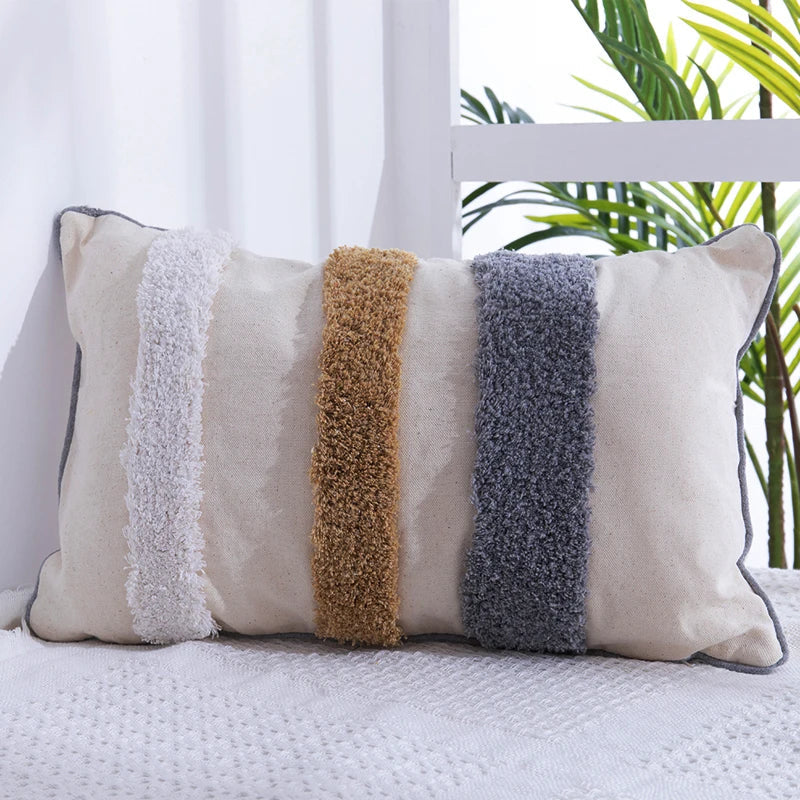 DecorBites™ Handmade Moroccan Geometric Dots Stripe Pillow Cover for Sofa Bed